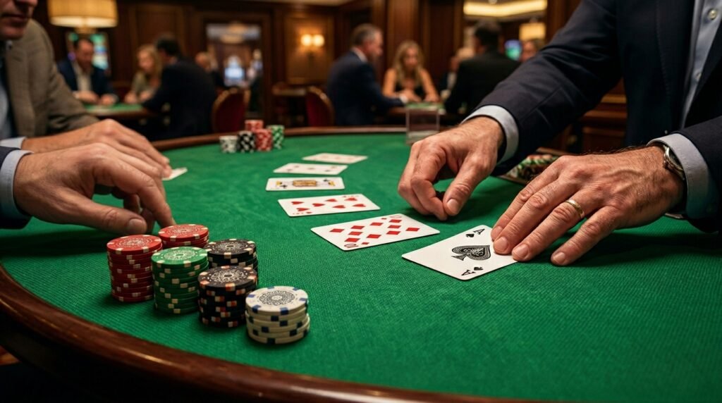 why are casino card tables green
